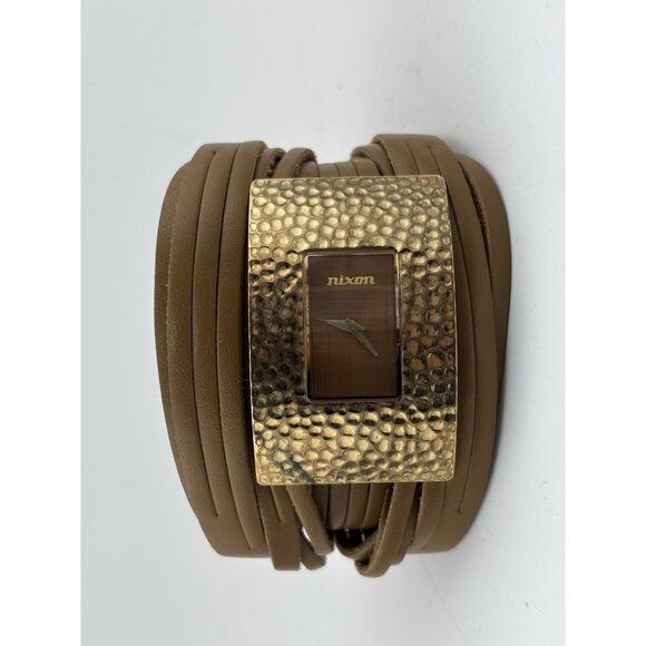NIXON THE DEVEAUX QUARTZ WOMENS BOHO BROWN LEATHER STRAP WATCH - Picture 1 of 7